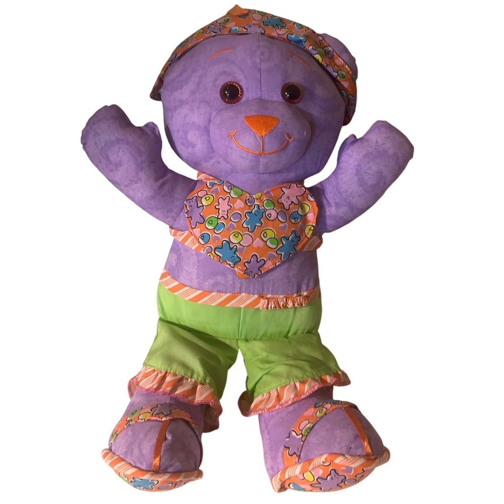 Vintage Doodle Bear Purple Plush Toy Play Along Jakks Pacific 2004‎ Retro Toy